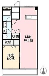 高松琴平電気鉄道志度線 古高松駅 徒歩3分の賃貸マンション 4階1LDKの間取り