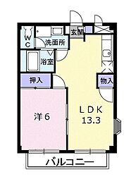 高松琴平電気鉄道志度線 六万寺駅 徒歩5分の賃貸アパート 1階1LDKの間取り