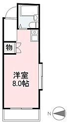 JR高徳線 栗林公園北口駅 徒歩4分の賃貸アパート 1階ワンルームの間取り