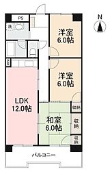 JR予讃線 国分駅 徒歩12分の賃貸マンション 4階3LDKの間取り