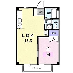 高松琴平電気鉄道志度線 六万寺駅 徒歩5分の賃貸アパート 2階1LDKの間取り