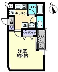 高松琴平電気鉄道琴平線 瓦町駅 徒歩7分の賃貸マンション 6階1Kの間取り