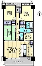 高松琴平電気鉄道志度線 沖松島駅 徒歩12分の賃貸マンション 11階3LDKの間取り