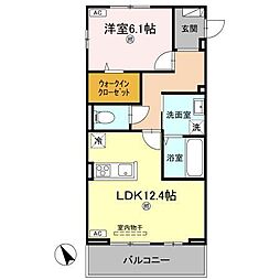 JR高徳線 昭和町駅 徒歩9分の賃貸アパート 2階1LDKの間取り