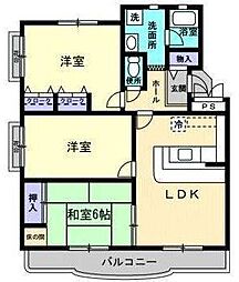 JR高徳線 昭和町駅 徒歩8分の賃貸マンション 3階3LDKの間取り