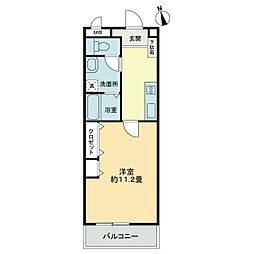 高松琴平電気鉄道長尾線 林道駅 徒歩11分の賃貸アパート 3階1Kの間取り