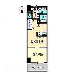 JR予讃線 高松駅 徒歩11分の賃貸マンション 7階1DKの間取り