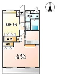 高松琴平電気鉄道長尾線 花園駅 徒歩12分の賃貸アパート 2階1LDKの間取り