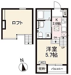 JR予讃線 香西駅 徒歩14分の賃貸アパート 1階1Kの間取り