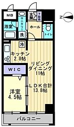 JR高徳線 栗林公園北口駅 徒歩8分の賃貸マンション 5階1LDKの間取り