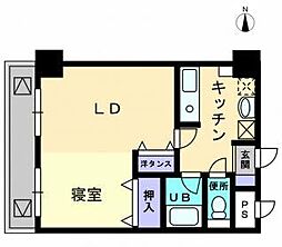 JR予讃線 高松駅 徒歩6分の賃貸マンション 6階1Kの間取り