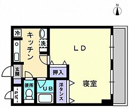 JR予讃線 高松駅 徒歩6分の賃貸マンション 7階1Kの間取り
