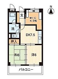 JR予讃線 高松駅 徒歩6分の賃貸マンション 6階2SDKの間取り