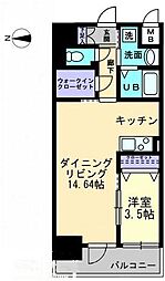 高松琴平電気鉄道琴平線 瓦町駅 徒歩2分の賃貸マンション 10階1LDKの間取り