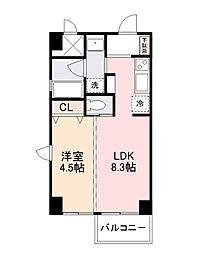 JR予讃線 高松駅 徒歩5分の賃貸マンション 8階1LDKの間取り
