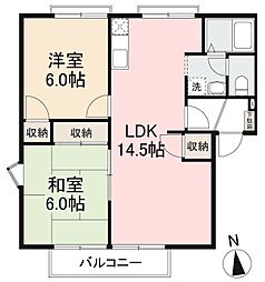 JR高徳線 木太町駅 徒歩4分の賃貸アパート 1階2LDKの間取り