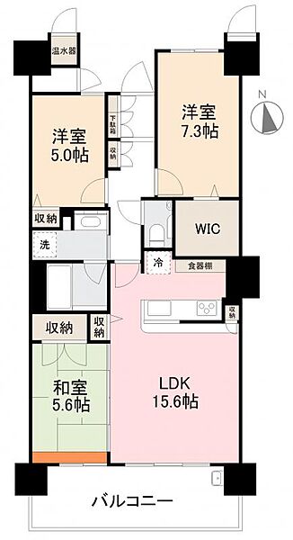 香川県高松市丸亀町(賃貸マンション3LDK・11階・75.15㎡)の写真 その2