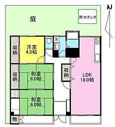 さくら番町ハウス 3LDKの間取図画像