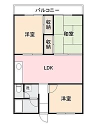 詰田川ハイツ 3LDKの間取図画像