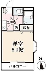 クレイドル6 1Kの間取図画像