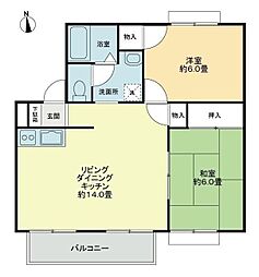 高松琴平電気鉄道長尾線 元山駅 徒歩22分の賃貸アパート 2階2LDKの間取り