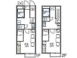 香川県高松市木太町5082-5の賃貸アパート 2階1Kの間取り