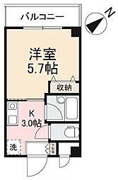 JR高徳線 栗林公園北口駅 徒歩10分の賃貸マンション 3階1Kの間取り