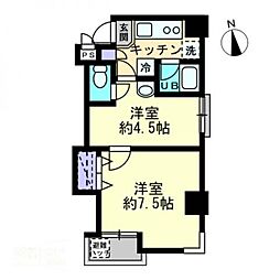 高松琴平電気鉄道琴平線 瓦町駅 徒歩7分の賃貸マンション 2階2Kの間取り