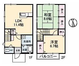 高松琴平電気鉄道長尾線 林道駅 徒歩8分の賃貸アパート 1階2LDKの間取り