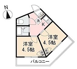 ＣＡＬＶＥＲＴ西宝町 2階2Kの間取り