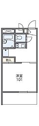 レオパレスサンメッセ 1階1Kの間取り