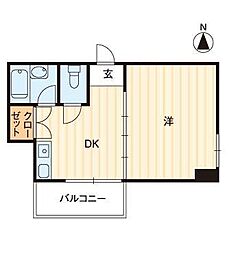 メゾン塩屋 1DKの間取図画像
