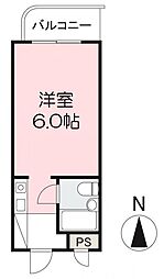 アルファ西宝町 1Kの間取図画像
