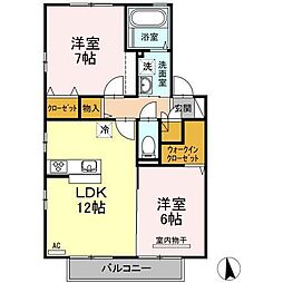 T'sスクエアE 2LDKの間取図画像