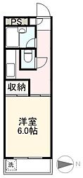 プレシャスタイム新北 1Kの間取図画像