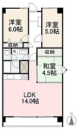 フィオーレ上福岡 2階3LDKの間取り