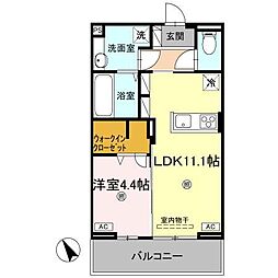Ｊ．リヴェール高松西宝町　Ｂ棟 3階1LDKの間取り