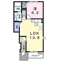コーポ　キ・ラ・ラII 1階1LDKの間取り