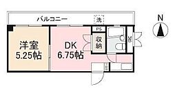 白川ハイツ 1DKの間取図画像