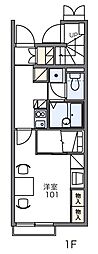 レオパレスP.F.2 1Kの間取図画像