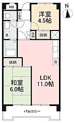 オール上福岡 2LDKの間取図画像