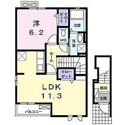 レジデンスK 1LDKの間取図画像