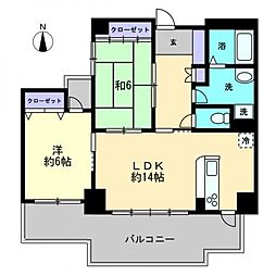 ストーンレイク子の浜B 2LDKの間取図画像
