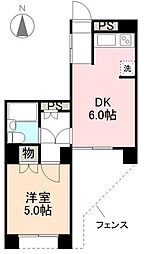 ブライトハウス 1DKの間取図画像