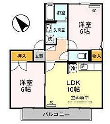 アドミレー樹太Ｃ棟 2階2LDKの間取り