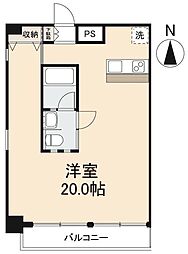コリドールエスト ワンルームの間取図画像