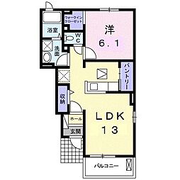 フィレール　Ｓ 1階1LDKの間取り