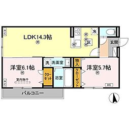 間取図画像 2LDK