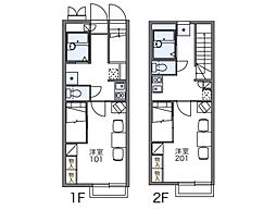 レオパレスボヌール 1Kの間取図画像