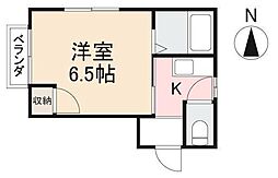 小倉ビル 1Kの間取図画像